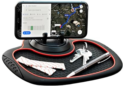 3 Pagen® Handyhalterung für Armaturenbrett – Auto Handyhalterung mit Ablage – 360 Grad drehbar – Antirutschmatte für Schlüssel & Kleinteil – ideal zum navigieren