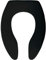 Bemis 047 1655SSCT 000 Toilet Seat Open Front Less Cover with Self Sustaining Check Hinge, Black, Elongated with Slow Close