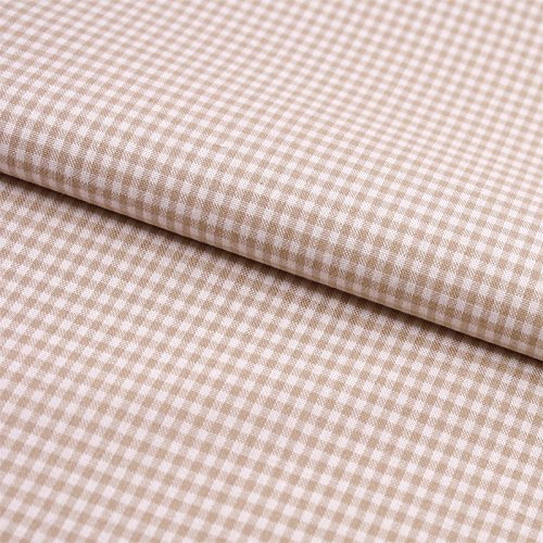 Stoff Meterware Vichy Karo 2x2 mm Beige Baumwolle - Für Landhaus, Deko, Nähen oder Basteln, Kariert mit Karomuster