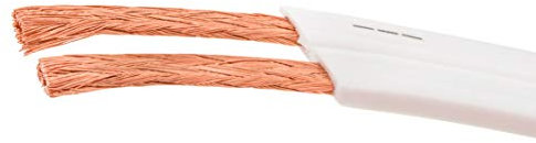DCSk 20m – 2 x 1,5 mm² Cable de altavoces plano y blanco I cable de cobre OFC flexible para HiFi/Audio I cable de caja con aislamiento I PROflat 15