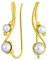 Weiße Süßwasser-Zuchtperle Draht Ohr Pin Climbers Ohrringe Für Frauen Runde Crawlers 14K Gold Plattiert Sterling Silber