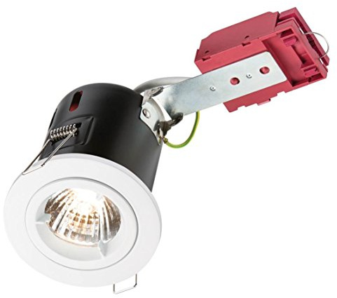 Knightsbridge VFAVRDGICW Fixed IC Fire-Rated Downlight Metal, White, GU10, 50 W, 230 V