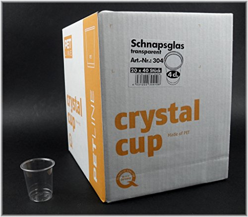 800 x 4cl Schnapsbecher mit gewölbten Glasrand