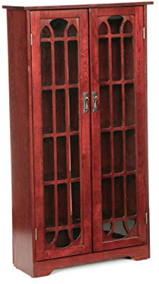 SEI Furniture Vitrine, Holzglas, Kirsche, 121,3 cm H x 66,7 cm B x 24,1 cm T
