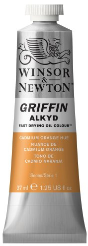 Winsor & Newton Griffin 37ml Alkyd Fast Drying Oil Colour Tube - Cadmium Orange Hue