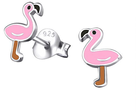 Katy Craig, boucles d’oreille en forme de flamant rose en argent sterling