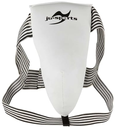 Ju-Sports Tiefschutz Herren Kampfsport - Kunstleder I Stabiler Hartplastik-Pantalbecher mit einstellbarem, weitem Gummiband I Leicht abwaschbar I S-XL