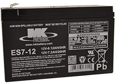 12V 7.2Ah MK Sealed Lead Acid (AGM) Battery