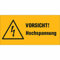 Indigos UG Aufkleber Vorsicht Hochspannung Warnschild - selbstklebende Folie, 10,50x5,20 cm - Sicherheit Haus Hotel Firma Elektrik - selbstklebender Sicherheits Aufkleber für Tür oder Wand