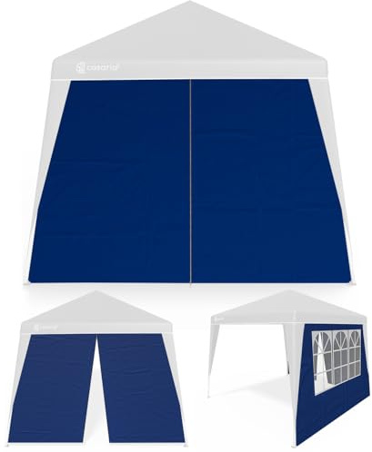 Deuba 2X Paredes Laterales para Pabellón 3x3m Ventana y Cremallera Lona Hidrófuga Azul Accesorio Gazebo