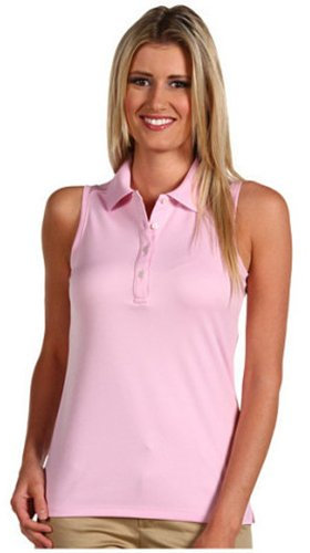 *Now on Clearance* Callaway Ladies Solid Chev Sleeveless Golf Polo Shirt - Light Lilac Large