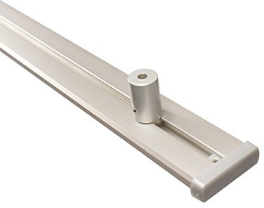 Gardinenschienen 2 läufig aus Aluminium in alu silber mit Deckenträger, 120 cm