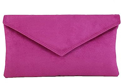 LONI Neat Umschlag Faux Wildleder Clutch Bag/Schultertasche in Rosen-Rosa