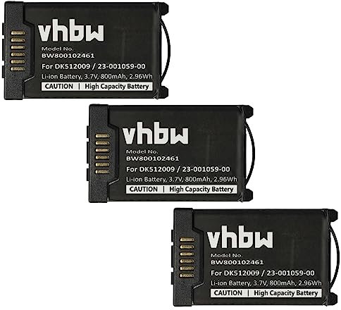 vhbw 3X Batterie Compatible avec Aastra DTS11, 620d, 630d, 600d, 610d téléphone Fixe sans Fil (800mAh, 3,7V, Li-ION) - Remplacement pour DK512009, 23-001059-00