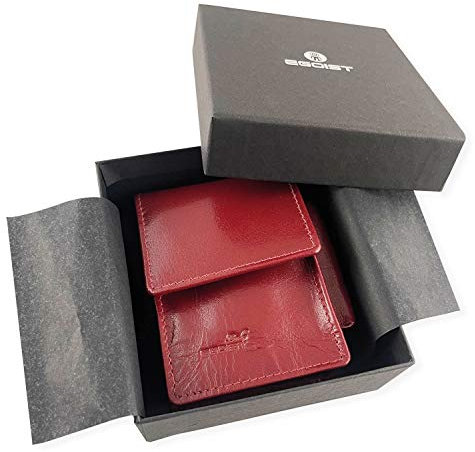 EGOIST Porte-Cigarettes en Vrai Cuir, étui pour Cigarettes, boîte à Cigarettes, Accessoires de Voyage - Rouge