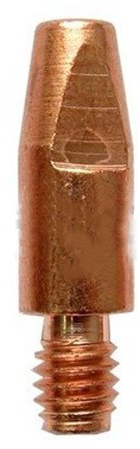 Abicor Binzel 140.0117 Kontaktspitze für Schweißbrenner, CuCrZr, Gewindegröße M8, 0,8 mm Draht-Ø, 10 mm Durchmesser, 30 mm Länge, 10 Stück