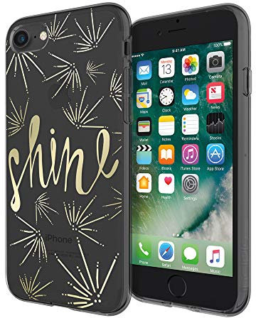 Incipio Design Series Transparente Schutzhülle mit Schriftzug in glänzendem Gold Reiß- und Stoßfest mit Kratzfester Beschichtung für iPhone 7 - Shine