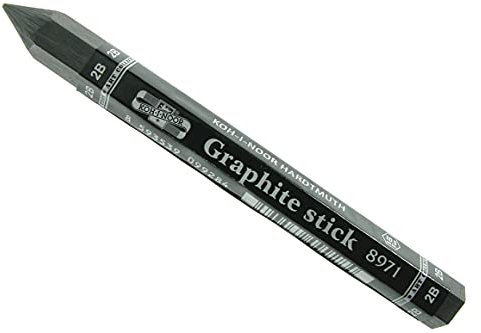 Koh-I-Noor Progresso Jumbo Holzloser Graphitstift 2B, 1 Stück (1 Stück), Grau