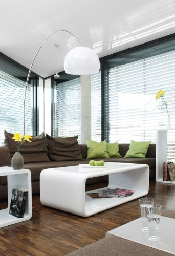 SalesFever Gigantische Bogenlampe weiß mit Dimmer Mega Deal