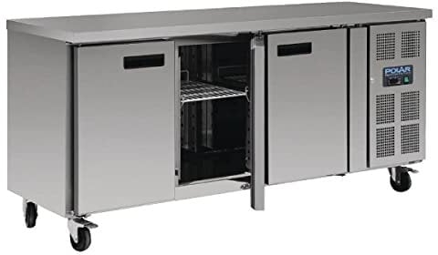 Polar Refrigeration U-Series 230W Triple Door Counter Fridge 339 Litre, Stainless Steel, -2°C to 5°C, 860(H)x1795(W)x600(D)mm, 3 Shelves, Energy Rating B, Usable Capacity: 310 Ltr, R600a | G378