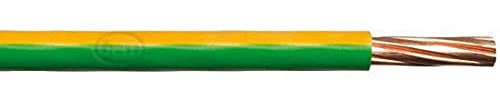 Merriway BH01443 Single Core Round Earth Cable, 6491X 10.0mm Yellow & Green, 5 Metres (16.5 feet) 10.0mm Underground 6491X, Yellow/Green, 10.0 mm