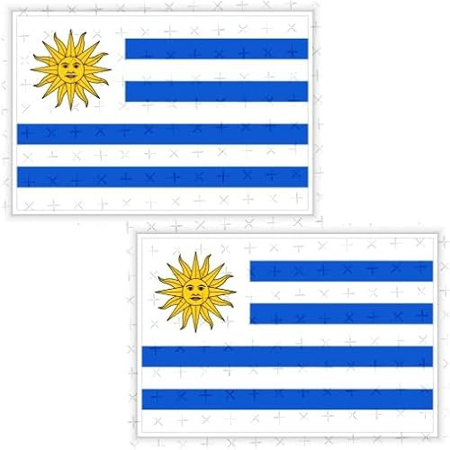 Uruguay bandera uruguaya, América del Sur 4 (100 mm) vinilo parachoques pegatinas, adhesivos X2