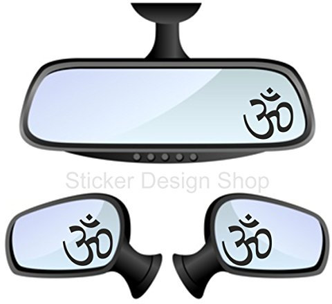 Om Symbol AUM Spiegel Aufkleber Sticker Auto Laptop Handy Indien Inde 2 stück