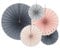 Party Deco Dekorative Papier Rosetten Set - Farben Mix, 3 Stück - Aufhängen Fächer, Papierfächer, Papierrosetten für Event, Hochzeit, Geburtstag, Babyshower, Dekoration