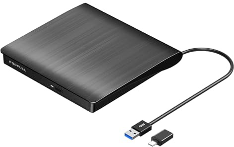 ROOFULL External CD DVD Drive for Laptop PC, USB 3.0 Type-C
