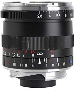 ZEISS Ikon Biogon T* ZM 2.8/25 Weitwinkel-Kameraobjektiv für Leica M-Mount Entfernungsmesser, Schwarz