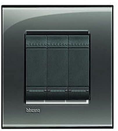 BTicino Livinglight Placca, 4 Moduli, Forma Rettangolare, Fumo Di Londra