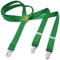 Herren Damen Long Hosenträger Y Form Style 3er Clips elastisch Schmal Unifarbe und Bunt mit verschiedenen Motiv, Grün (Grasgrün),Gr. One Size