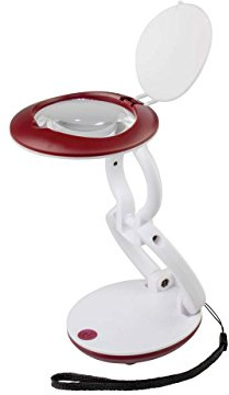 Daylight Company DN1350 Kompakt, zusammenklappbare Lupe, weiß/rot
