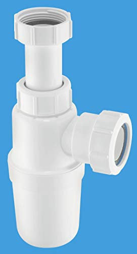 McAlpine AA10 Adjustable Inlet Slim Bottle Trap, White