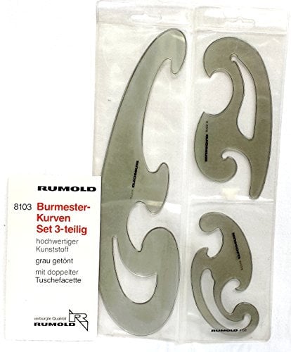 Burmester Kurven Set getönt 3-tlg. Kurvenlineal Kunststoff Rumold 8103