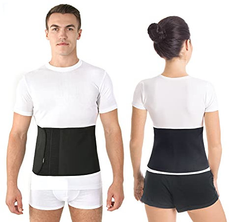 TOROS-GROUP Postpartum Gürtel/Postoperative Binder Bauch Band Elastische 24 cm (Medium, Schwarz) 81-90 cm