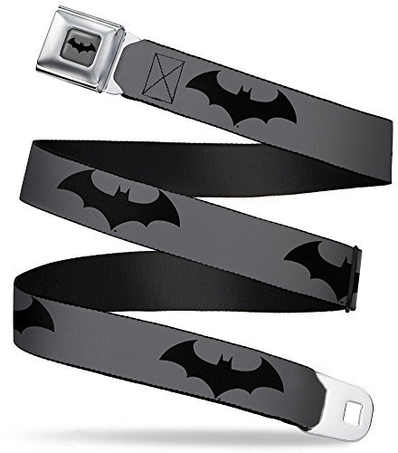 Buckle-Down Gürtel Full Color Seatbelt Belt-Retro Bat Logo Gray/Black X-Large Webbing, Mehrfarbig, 1.5 Wide-32-52 Inches in Length