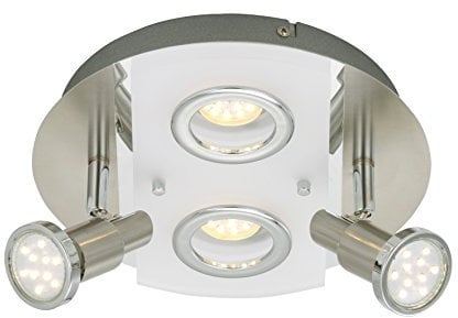 BRILONER LED Deckenleuchte, Deckenlampe, Deckenstrahler, Spots, Wohnzimmer-lampe, Deckenspot, Lampe-Kinderzimmer, Deckenbeleuchtung, Deckenleuchte Schlafzimmer-Kinderzimmer, Wohnzimmerleuchte, rund, matt-nickel