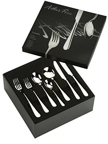Arthur Price Camelot 84-Piece Stainless Steel 12 Person Boxed Set, Silver