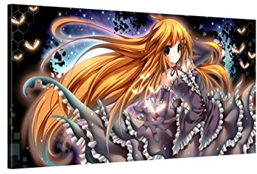 PICANOVA – Firefly Princess 100x50cm – Premium Leinwanddruck – Kunstdruck Auf 2cm Holz-Keilrahmen Für Schlaf- Und Wohnzimmer – Anime Kollektion Von Emperpep