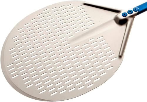 Pelle à pizza ronde perforée en aluminium 33 x 33 cm - L 150 cm | Gi.Metal