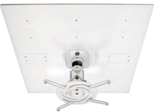 Amer Mounts AMRDCP100KIT Universal Adjustable 2 x 2 feet Drop Ceiling Projector Mount, Suspended Drop-in Ceiling Projection Mounting Kit, White