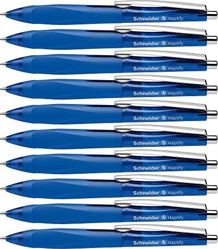 Schneider 135303 Haptify Kugelschreiber (Strichstärke Mittel) 10er Pack blau