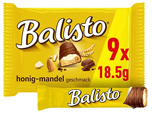 Balisto Schokoriegel, Honig-Mandel, gelb, Multipack, 9 Riegel à 18,5g