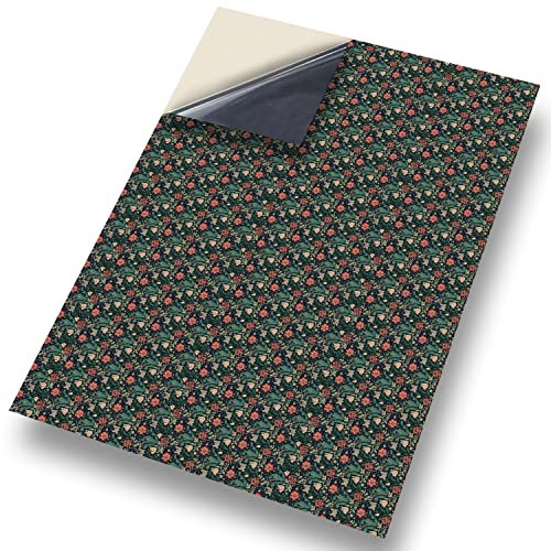 No 5 William Morris Style: NEW SELF ADHESIVE Dolls House Wallpaper : 1/12th scale Sheet Size : 12. 1/12” wide x 8.3/4” high (318mm x 225mm) Superior “Non see through” Semi Matt Vinyl Coverings that can be applied instantly over existing papers or directly on to any smooth surface – substantial thickness !