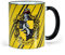 Elbenwald Harry Potter Tazza con Stesspuff Steck of Arms Radio Pressione con mangiatore di animali Badger e lettering ceramica 300ml giallo