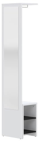 Symbiosis Vestibulo Vestiaire avec Banc, Blanc et Noir 40x33x188 cm