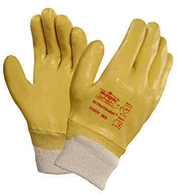 Comasec & Marigold Ansell Nitrotough N250Y Arbeitshandschuhe, Ölabweisender Mehrzweckhandschuhe, Mechanikschutz-Handschuh, Industrie PSA, Gelb, Größe XL (12 Paar)