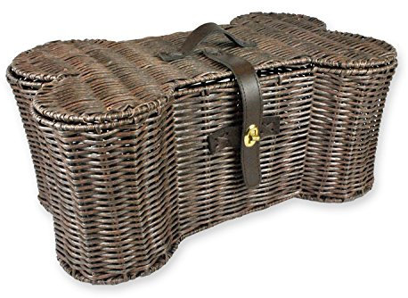 Bone Dry Pet Storage Collection Toy Basket, Small, 17.5x11x7.5, Brown Plastic Wicker