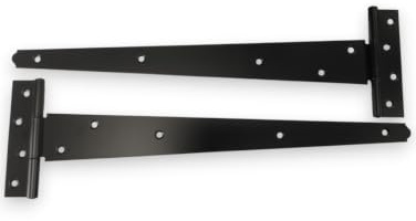 Merriway® BH04348 Heavy Duty Tee Hinges | Corrosion resistant black finish | Length - 450mm | Pack of 2 | Ideal for Gates, Shed Doors and Garden Buildings